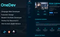 Onedev – One-Page Portfolio for Web Developers theme preview