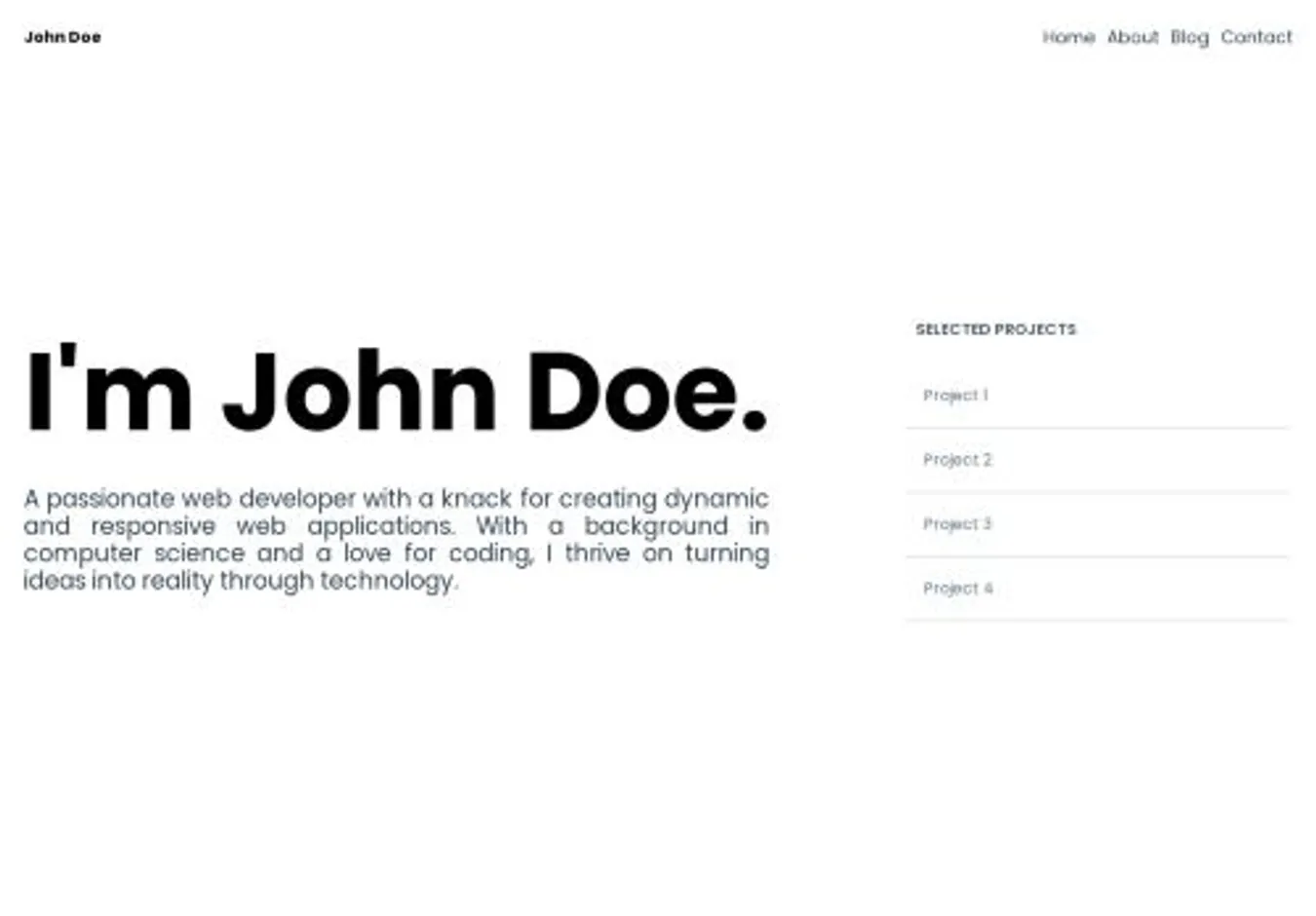 Aether home page on desktop