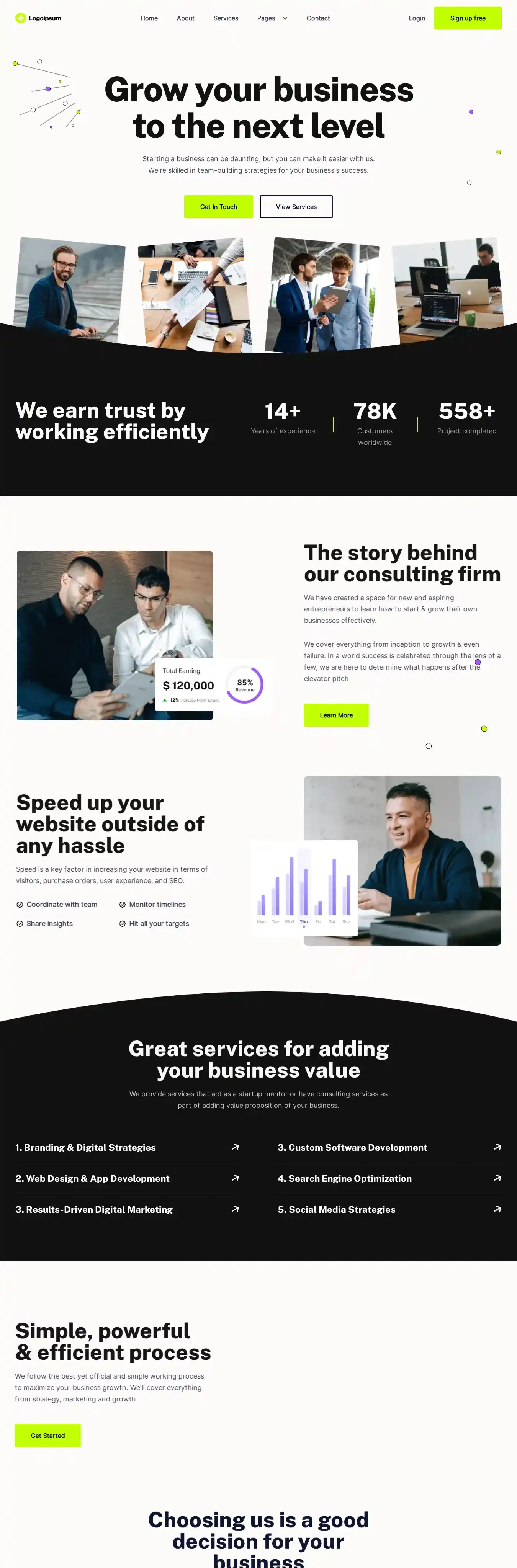 Agency11 home page on desktop