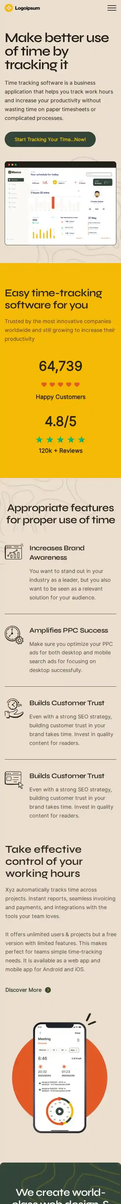 Agency12 home page on mobile