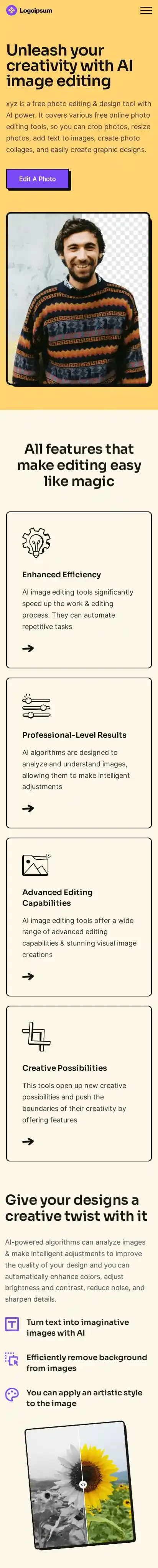Agency15 home page on mobile
