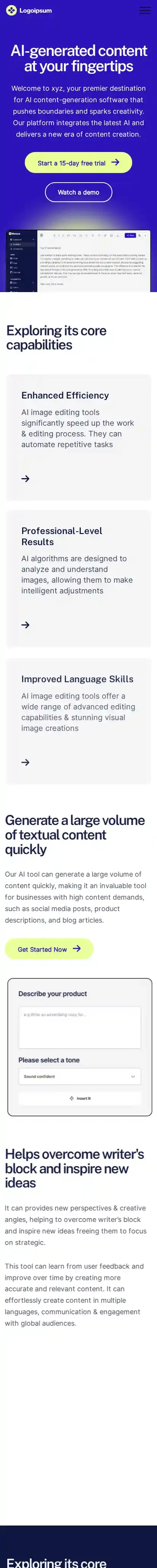 Agency17 home page on mobile