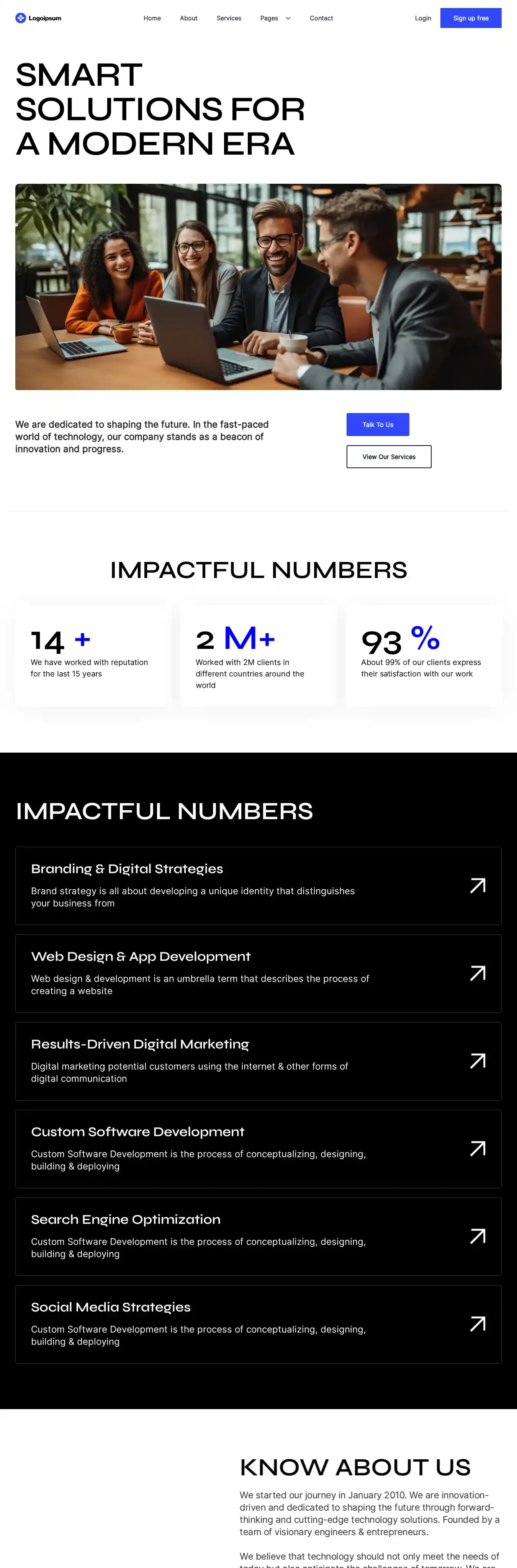 Agency18 home page on desktop