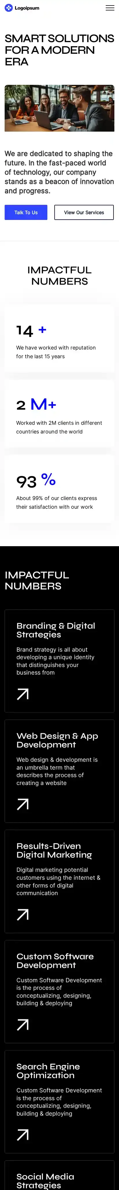 Agency18 home page on mobile