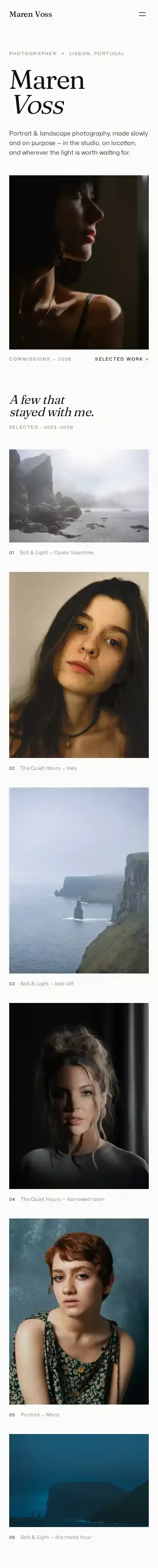 Aperture home page on mobile