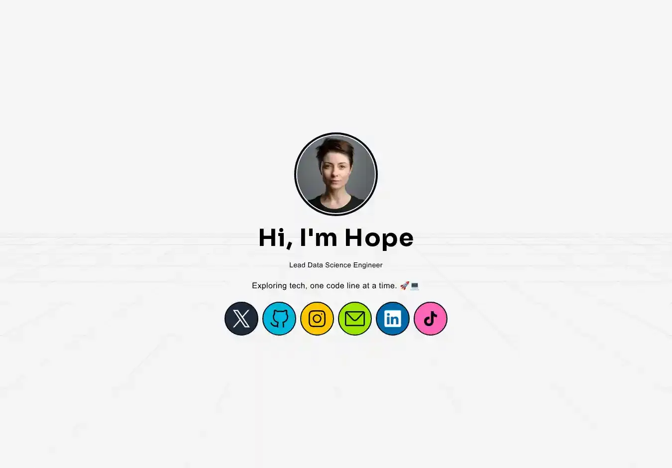 Astro Simple Portfolio home page on desktop