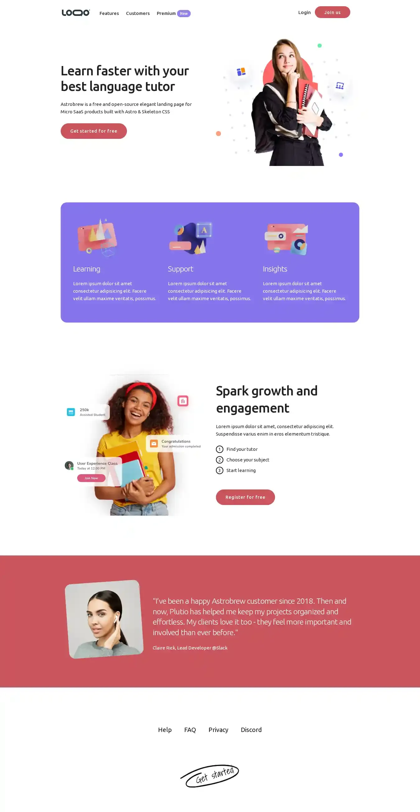 Astrobrew home page on desktop