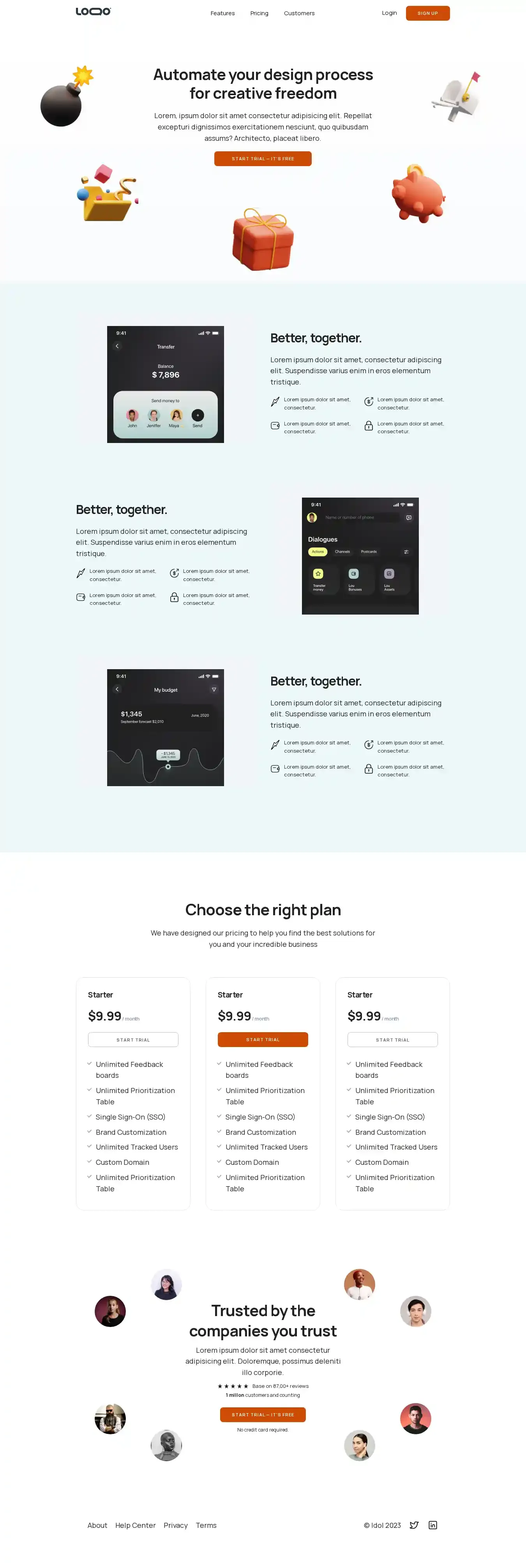 Astrodol home page on desktop