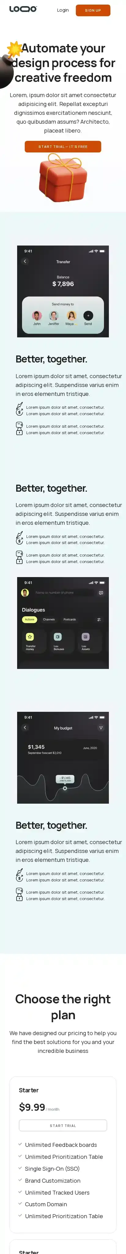 Astrodol home page on mobile