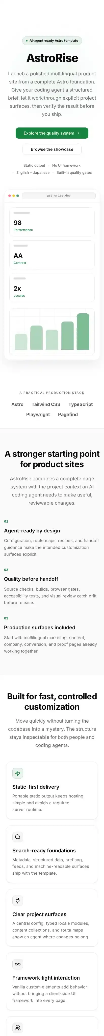 AstroRise - Scale home page on mobile