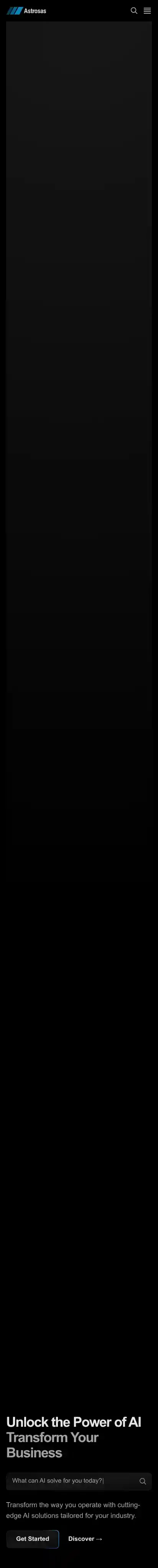 Astrosas home page on mobile