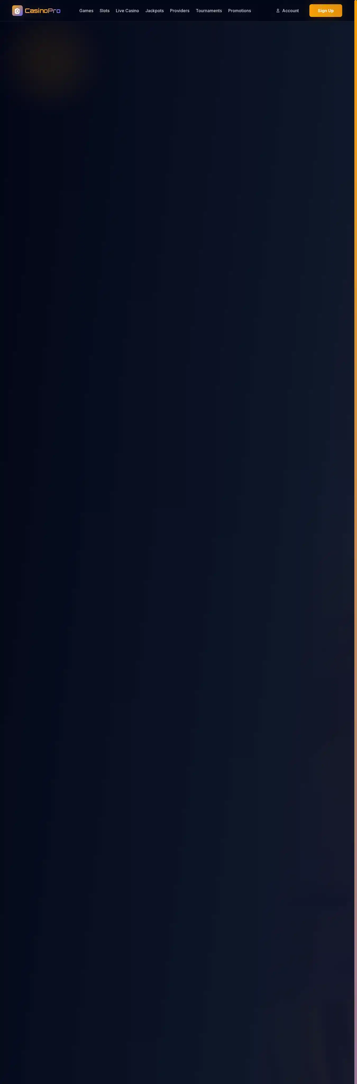 CasinoPro home page on desktop