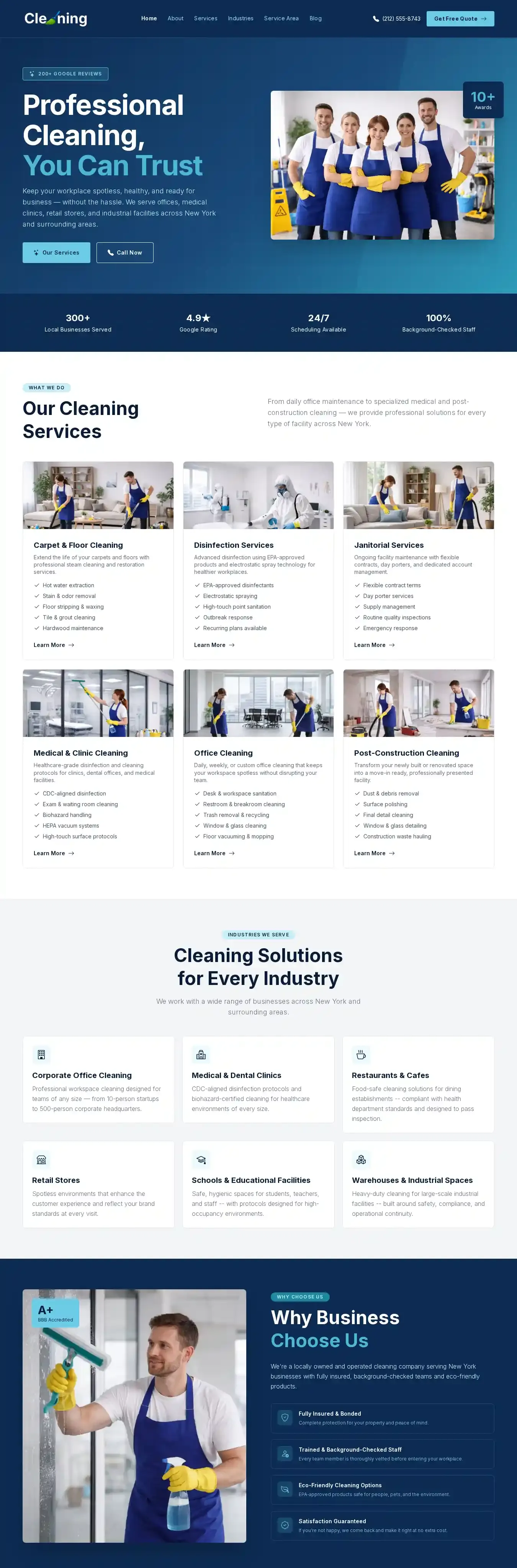 Cleaning home page on desktop