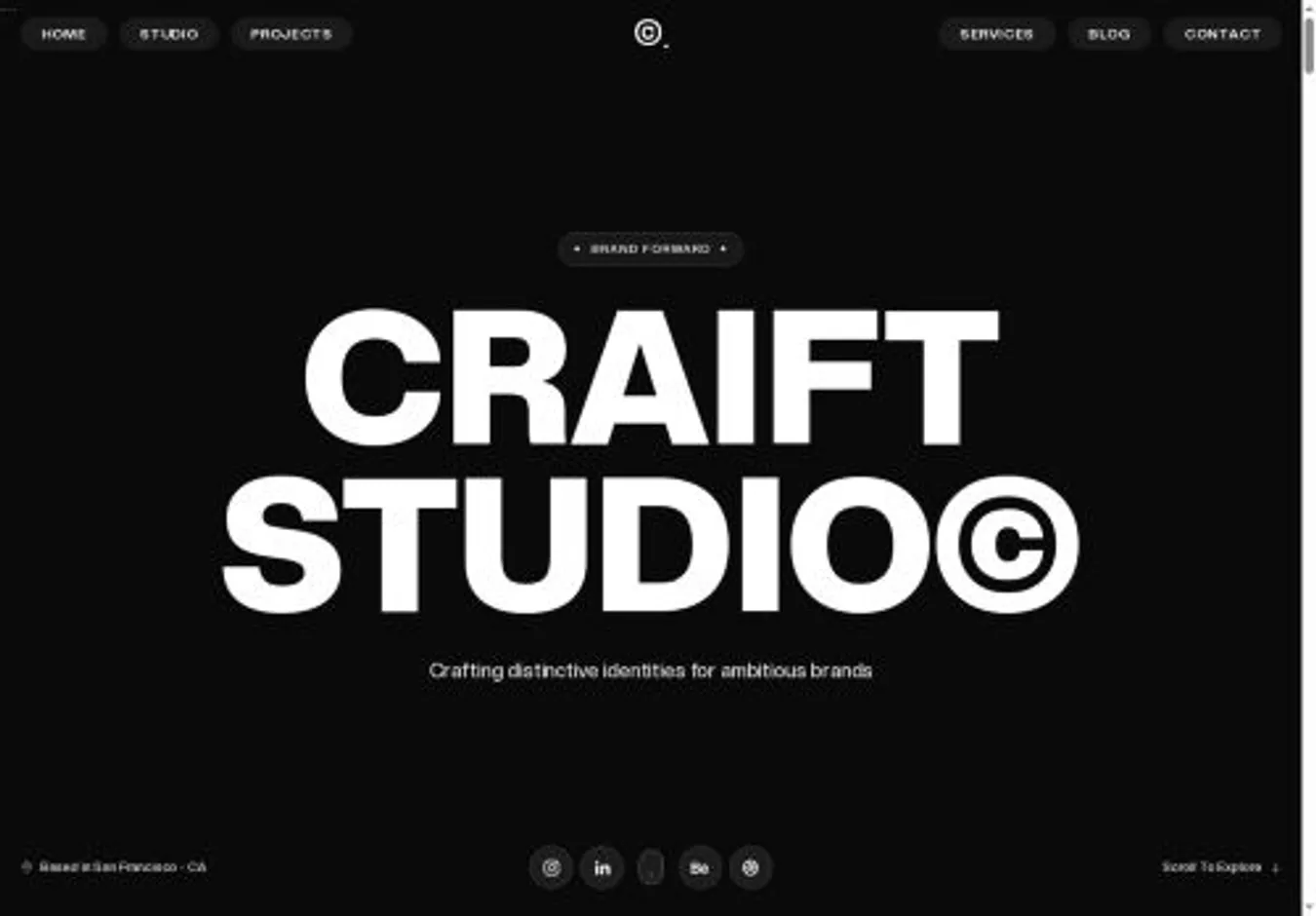 Craift home page on desktop