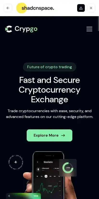 Crypgo home page on mobile