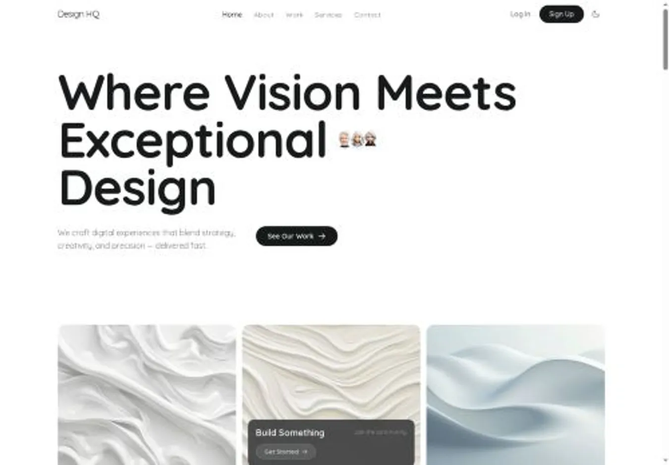 Design HQ — Studio Agency home page on desktop