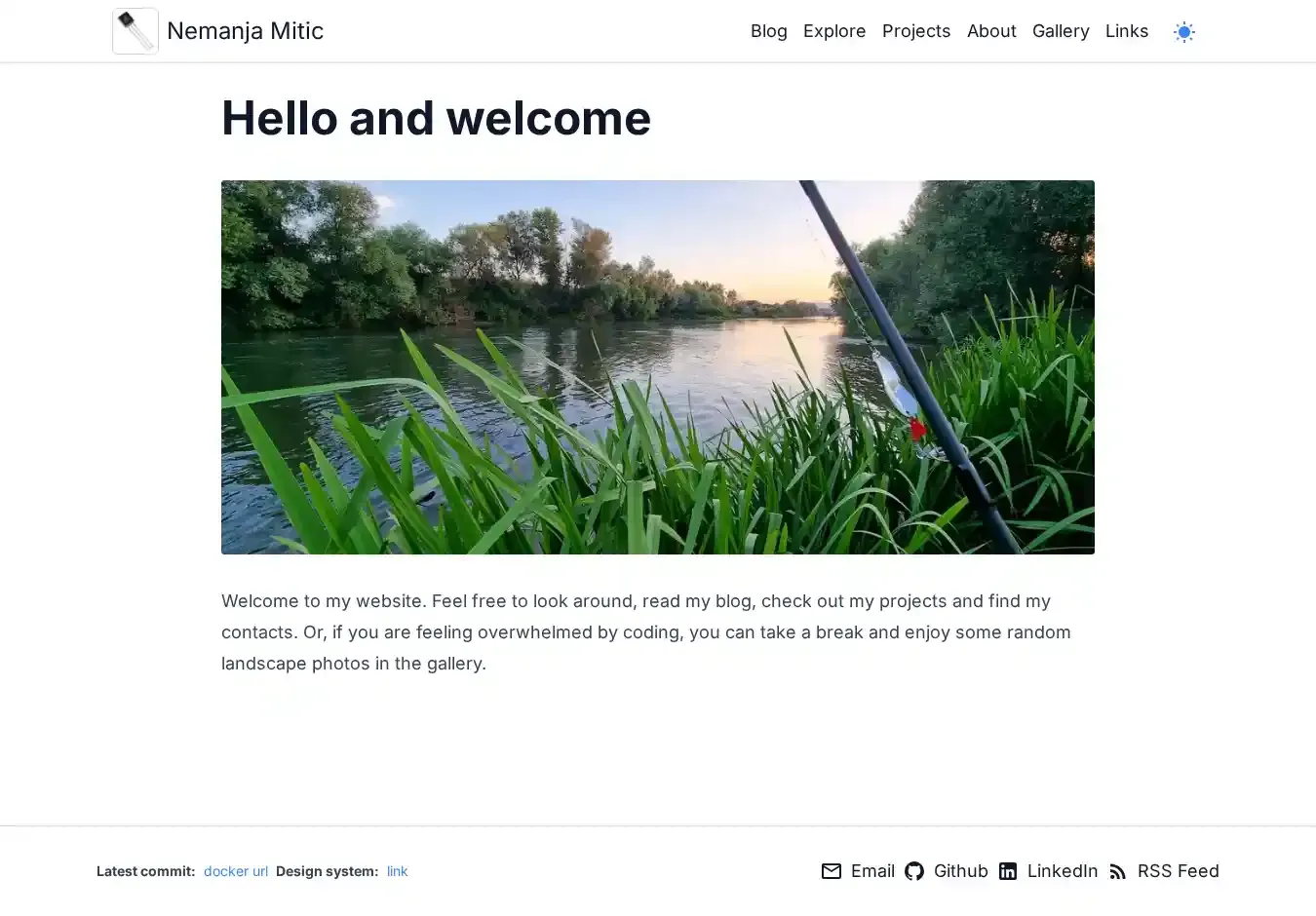 Developer blog home page on desktop
