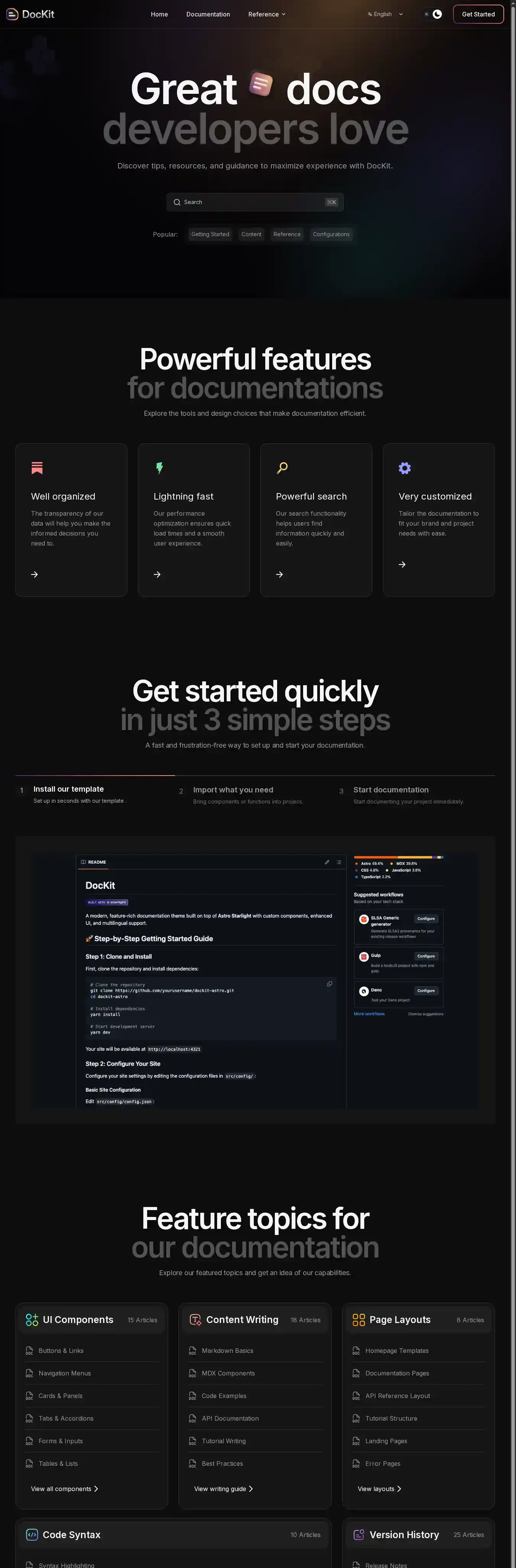 Dockit home page on desktop