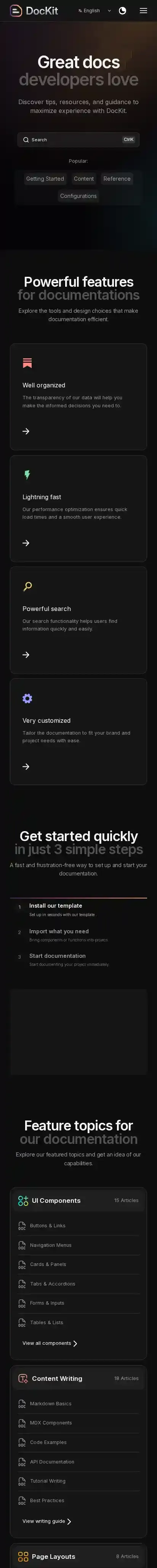 Dockit home page on mobile