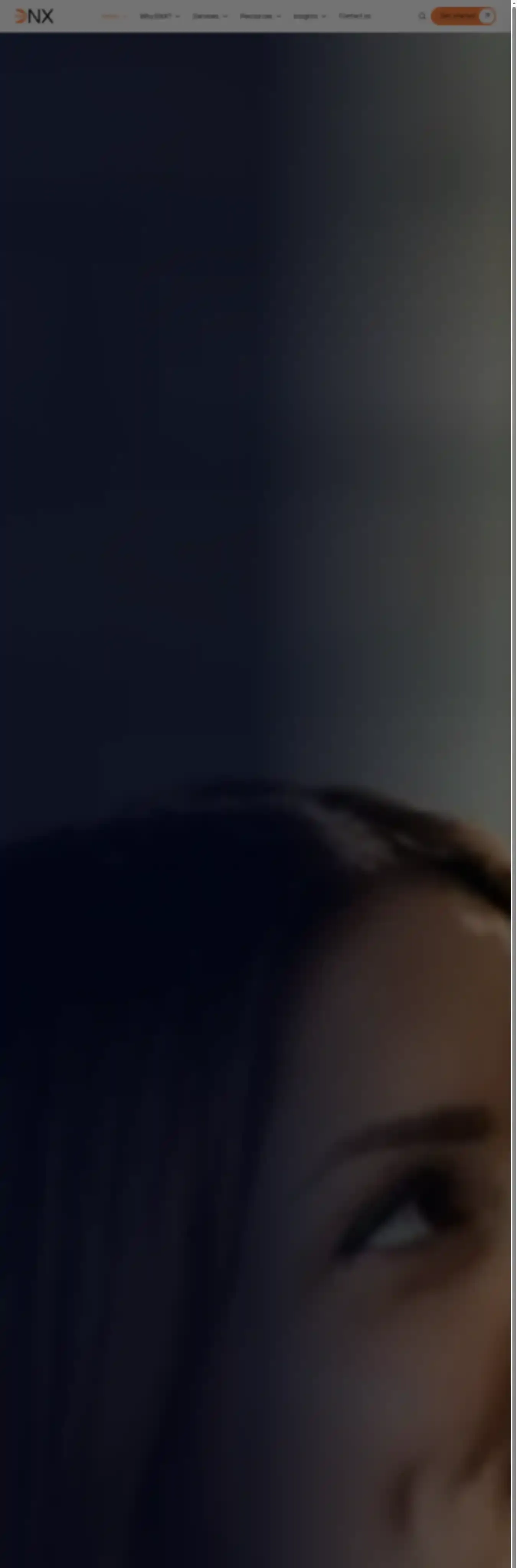 ENX home page on desktop