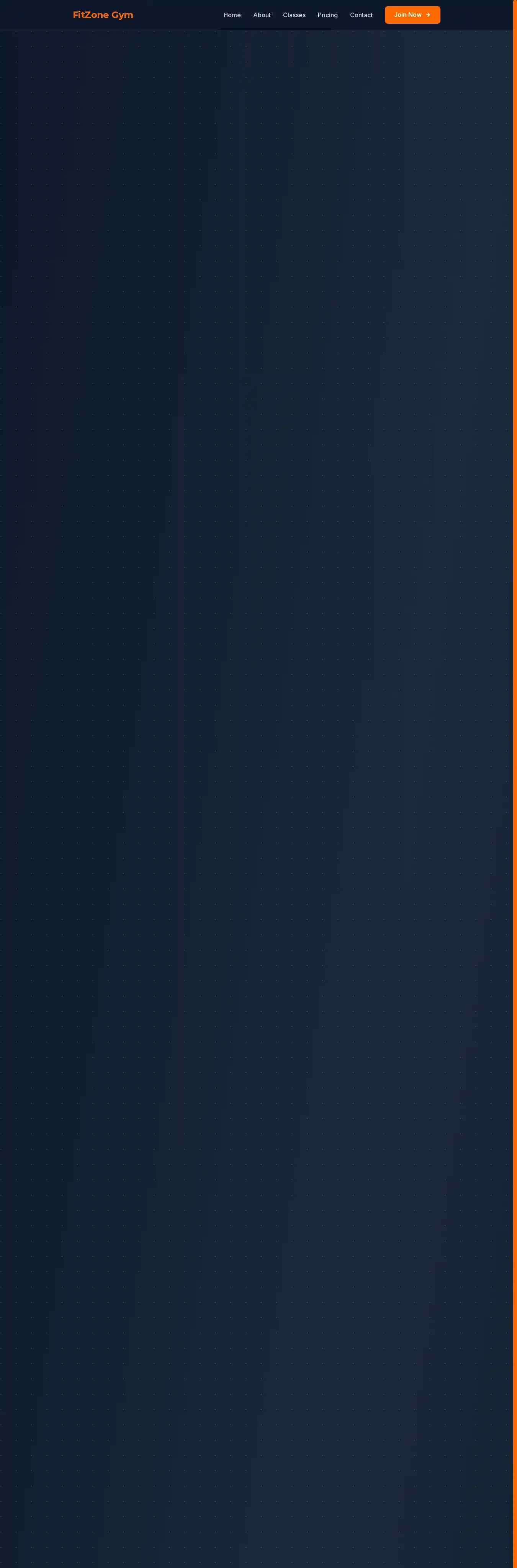 FitZone Gym home page on desktop