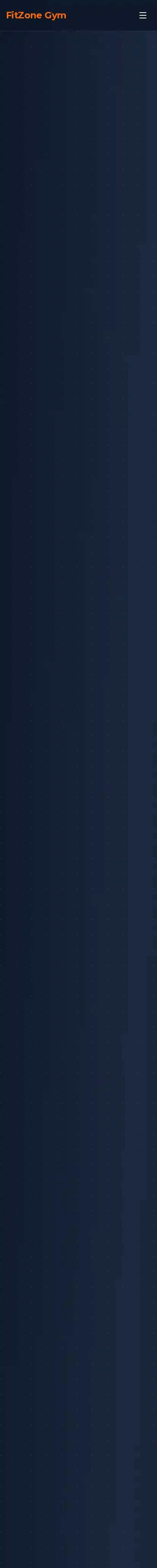 FitZone Gym home page on mobile