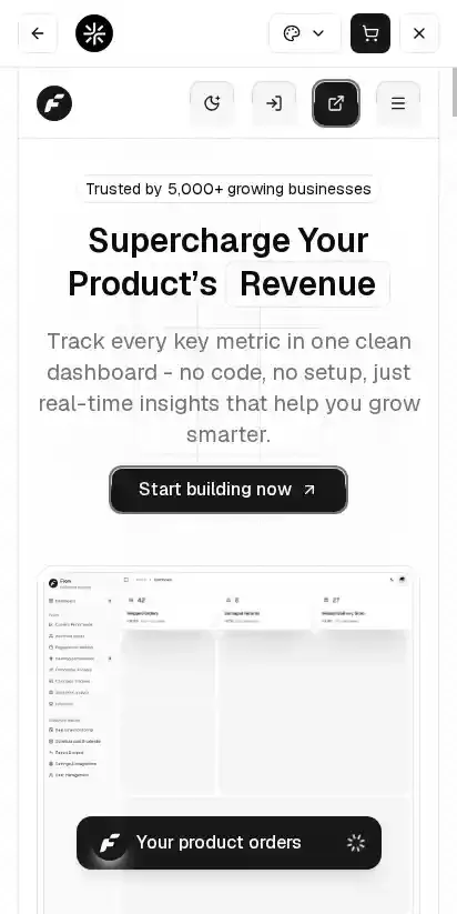 Flow home page on mobile