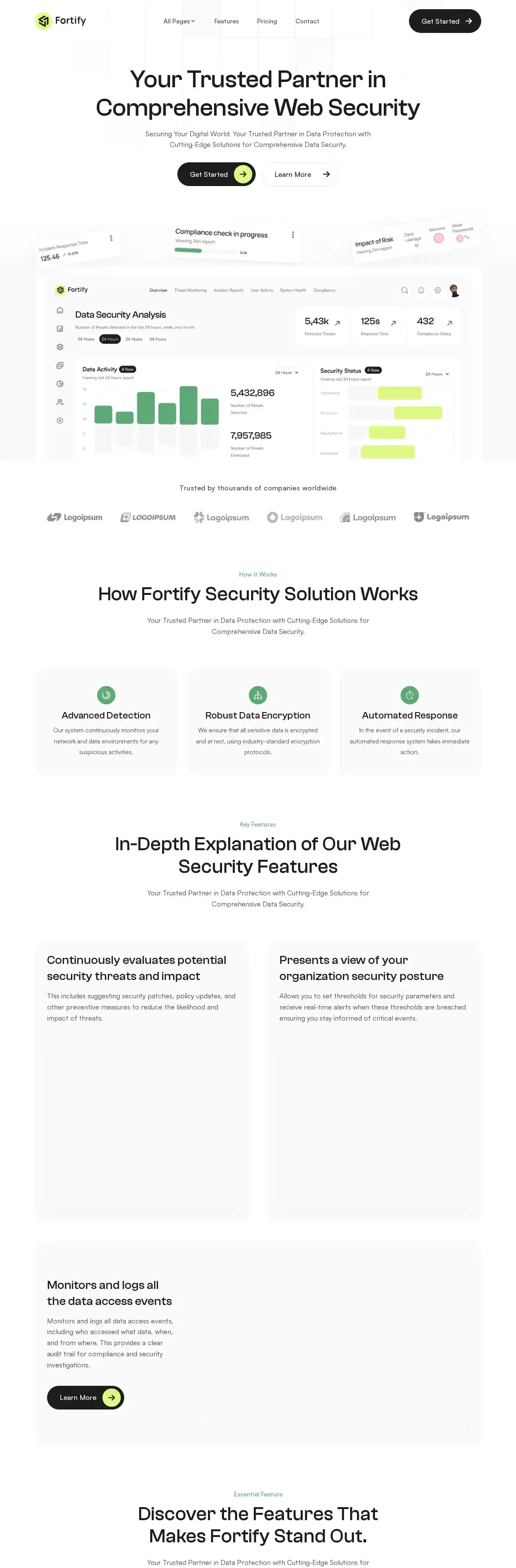 Fortify Astro home page on desktop