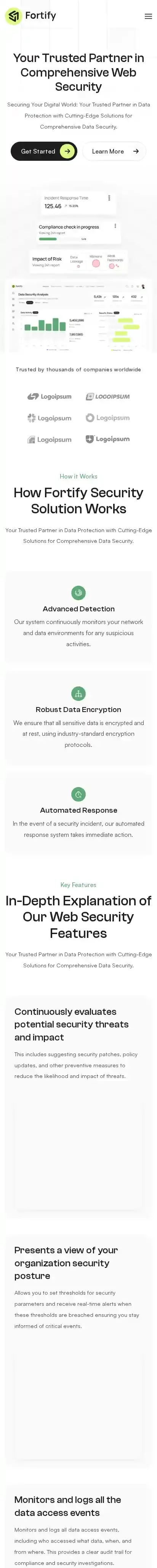 Fortify Astro home page on mobile