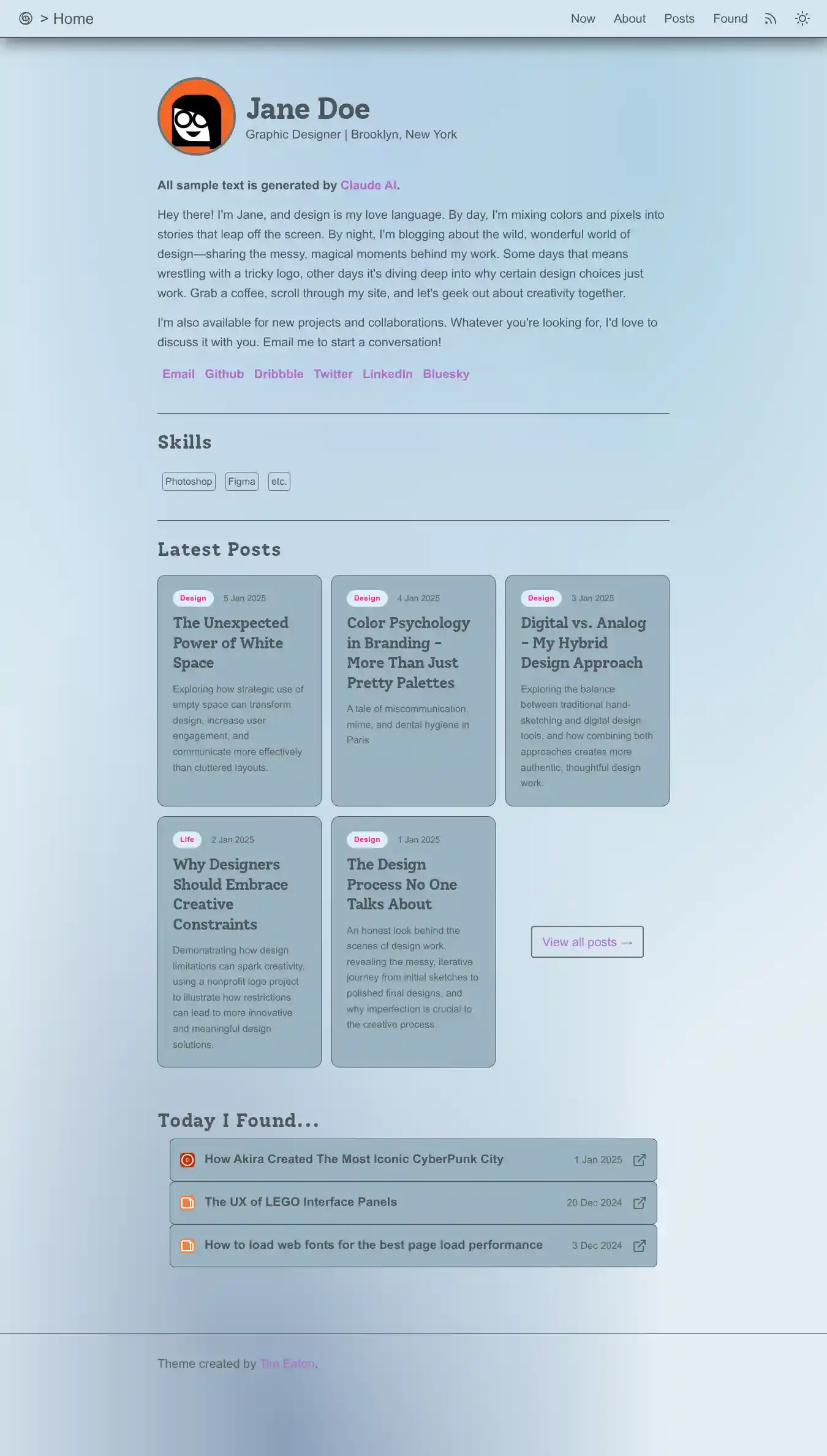 Glyptodon home page on desktop