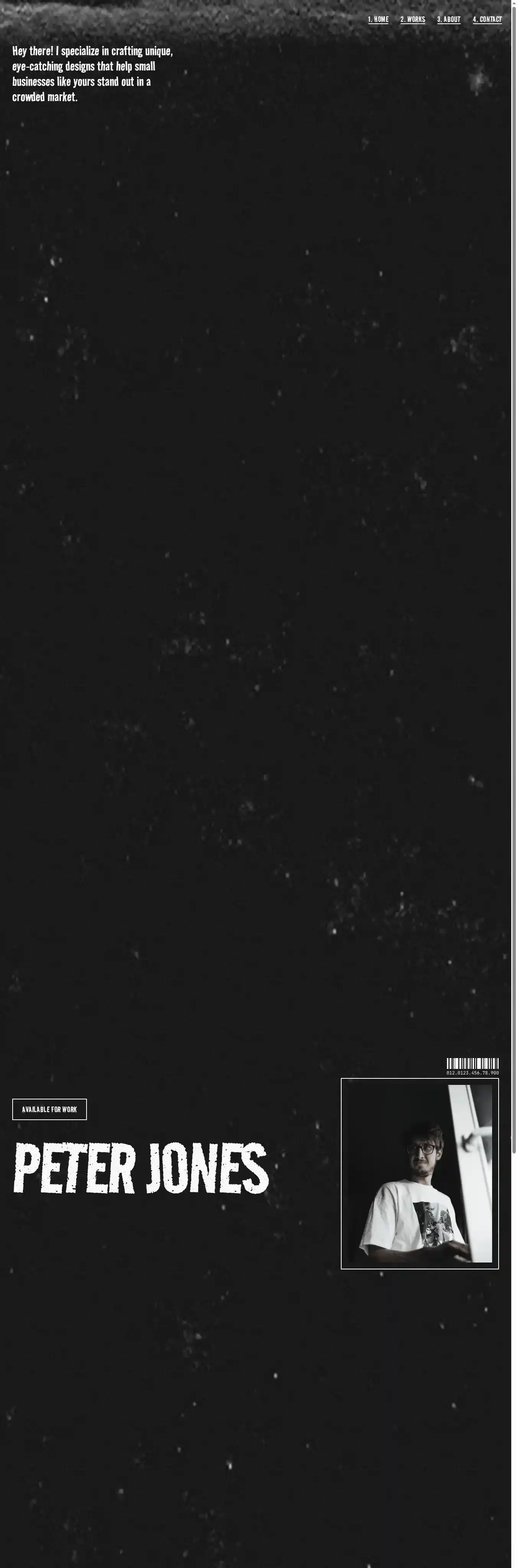 Grunge home page on desktop