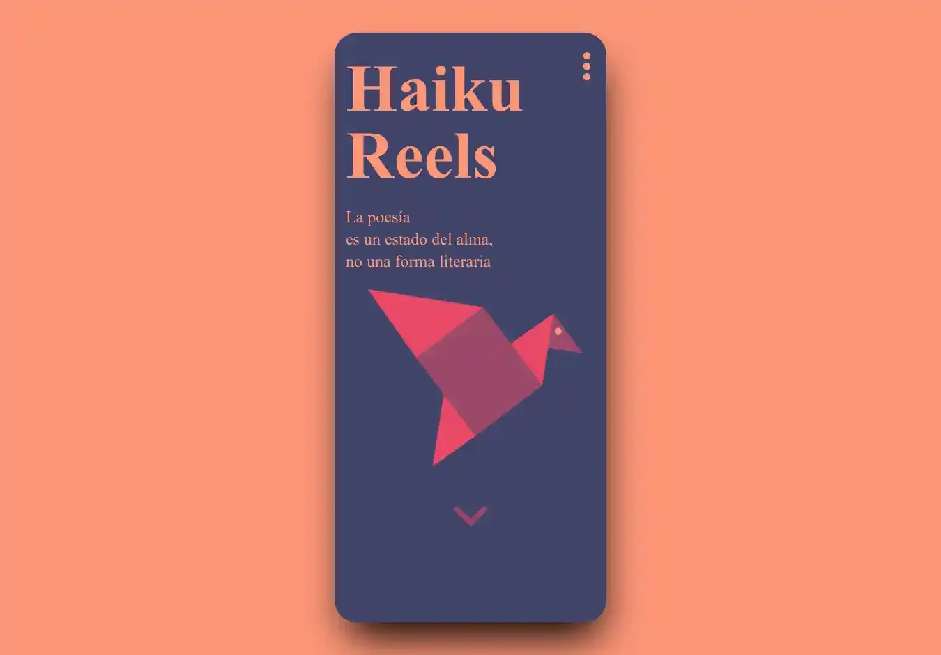 Haiku Reels home page on desktop