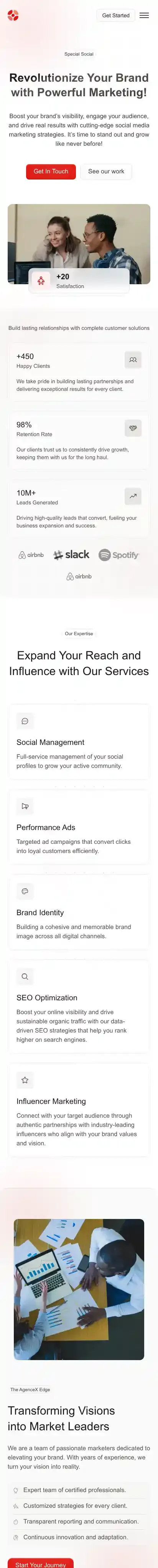 InnoTech home page on mobile