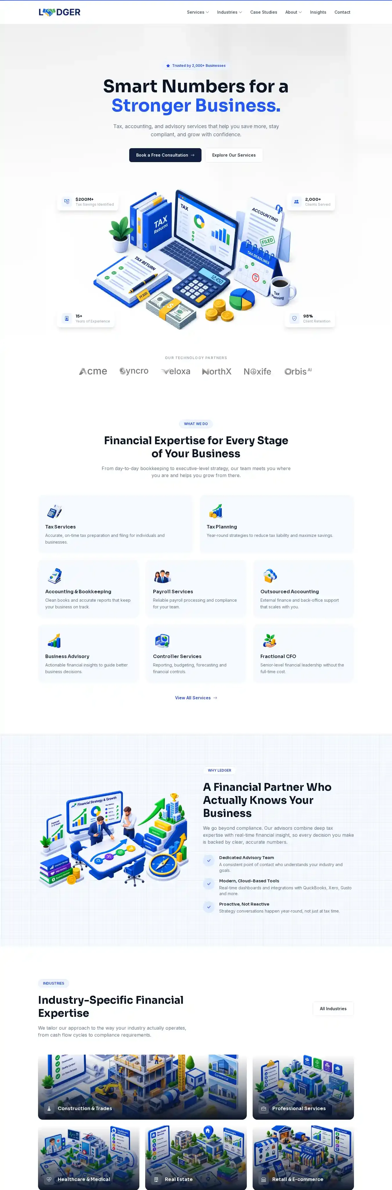 Ledger home page on desktop