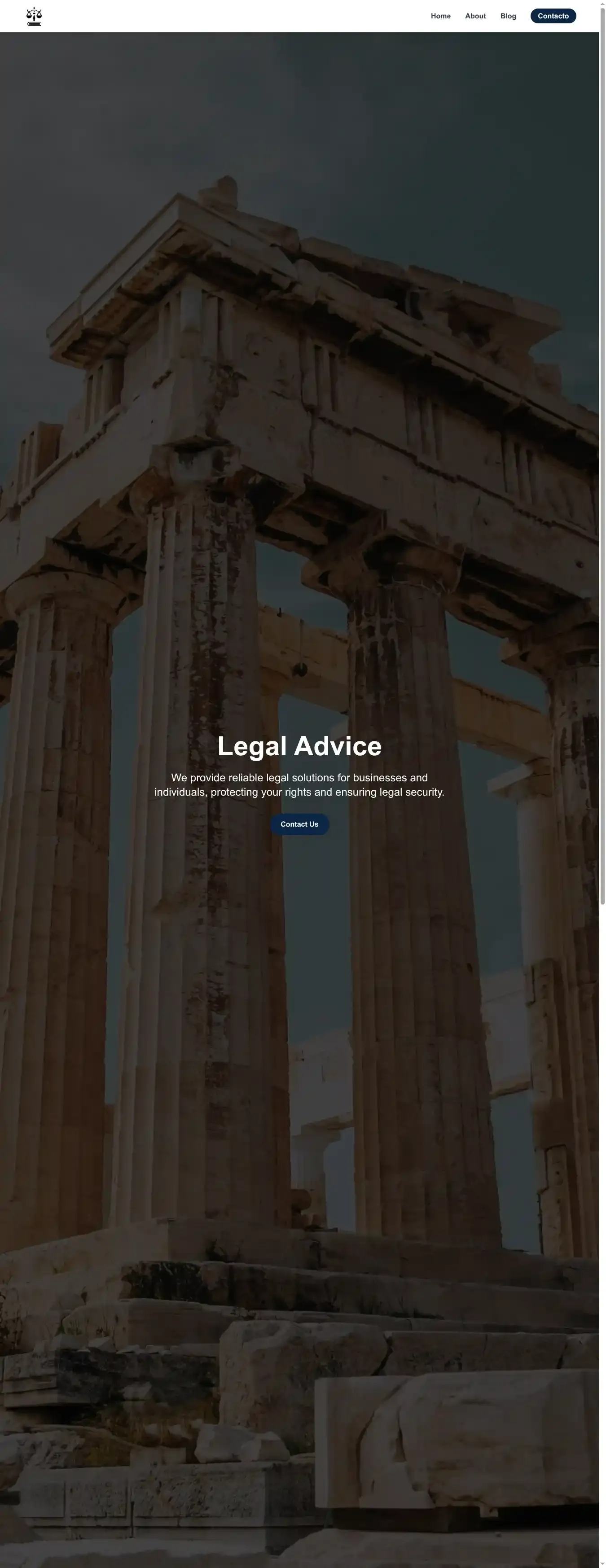legal-staff home page on desktop