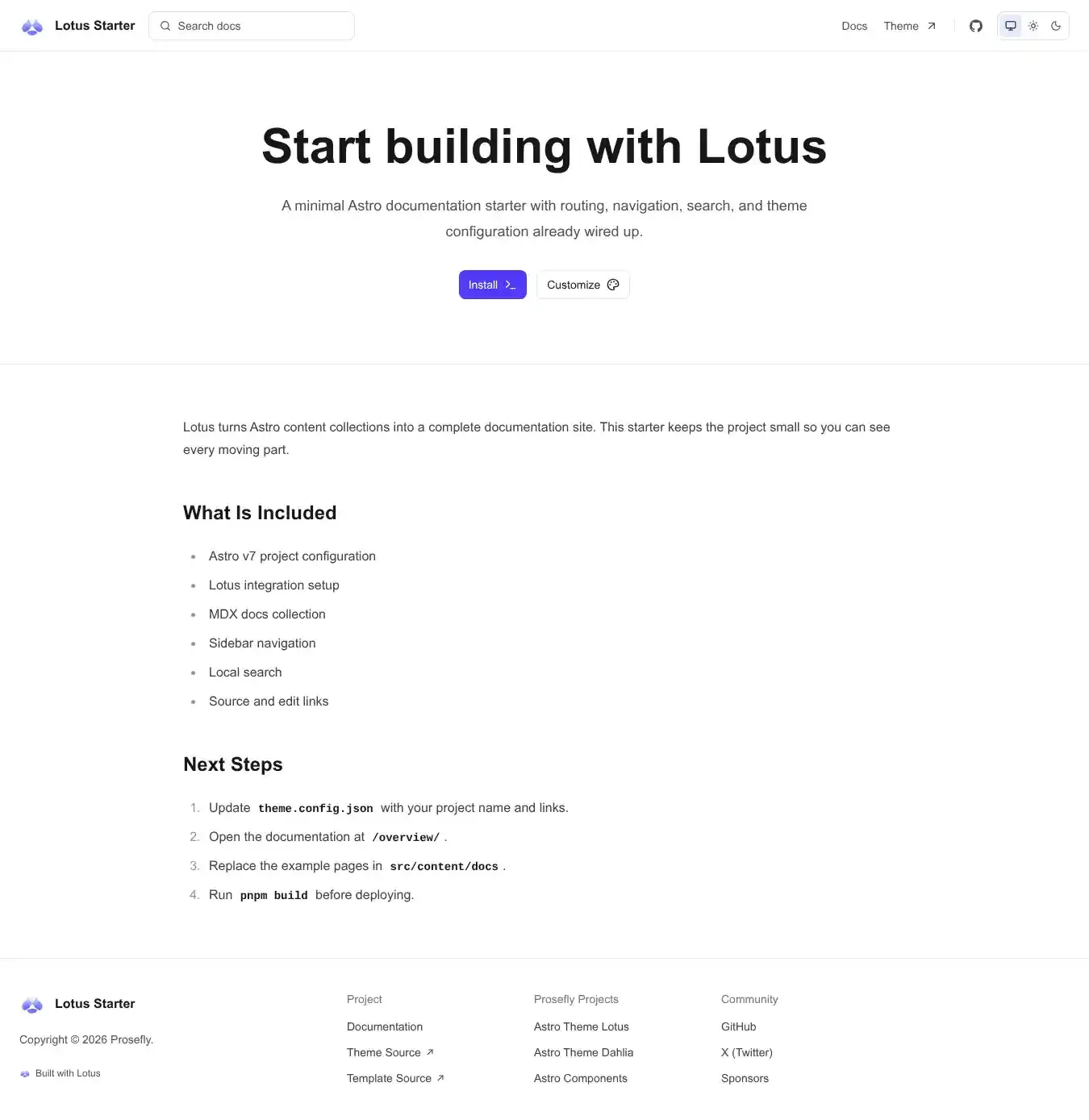 lotus home page on desktop
