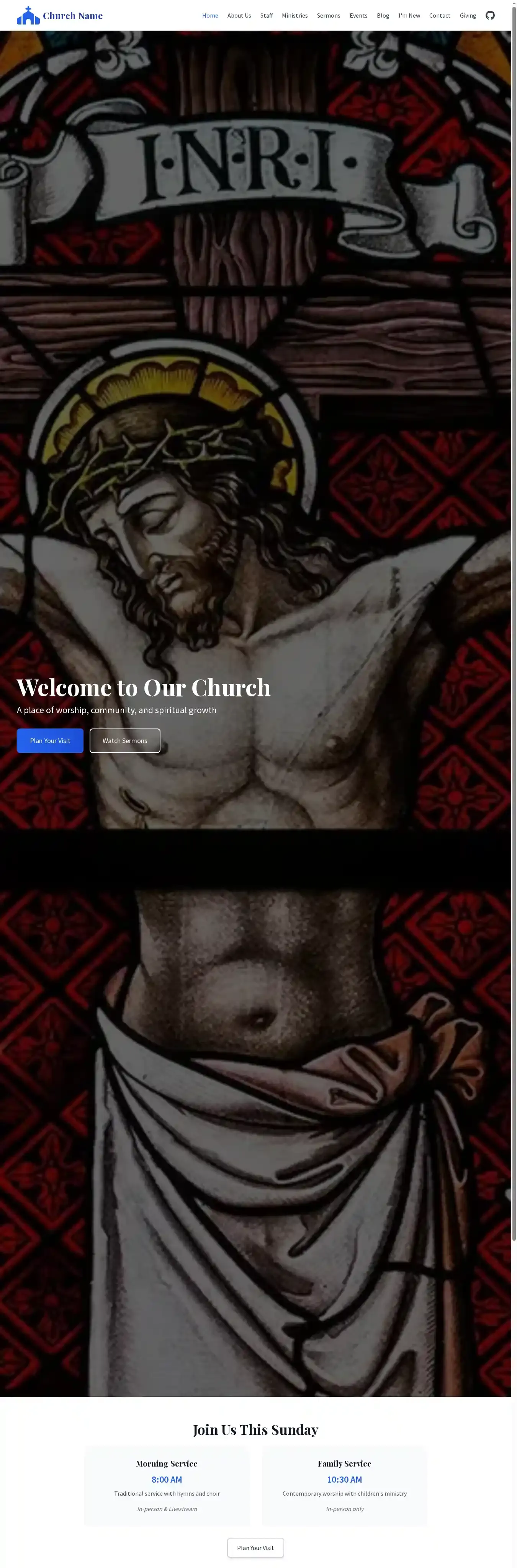 maucariapacom-church-starter home page on desktop