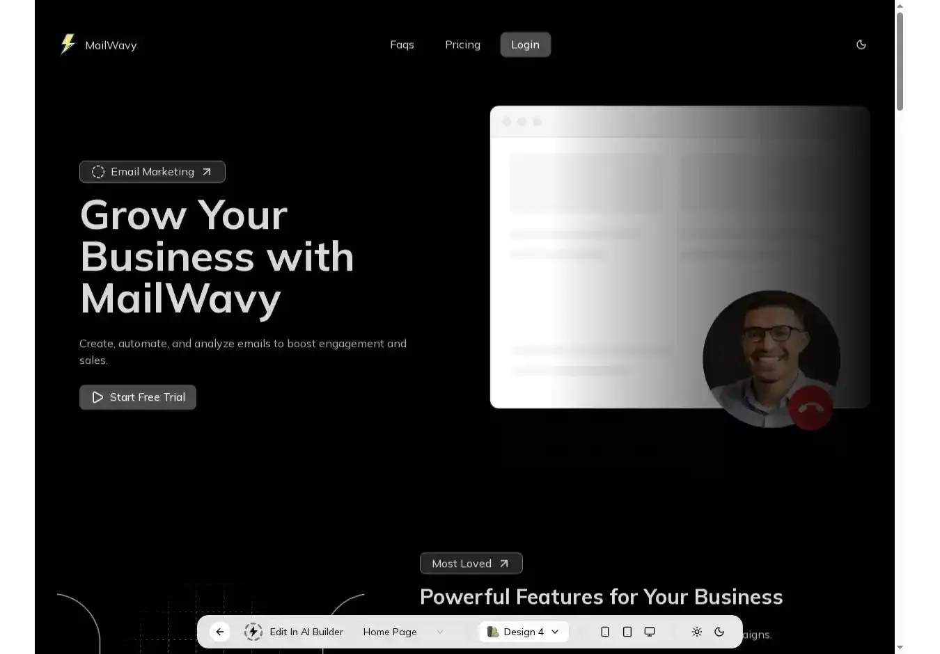 Minimal By Siteplay.ai home page on desktop