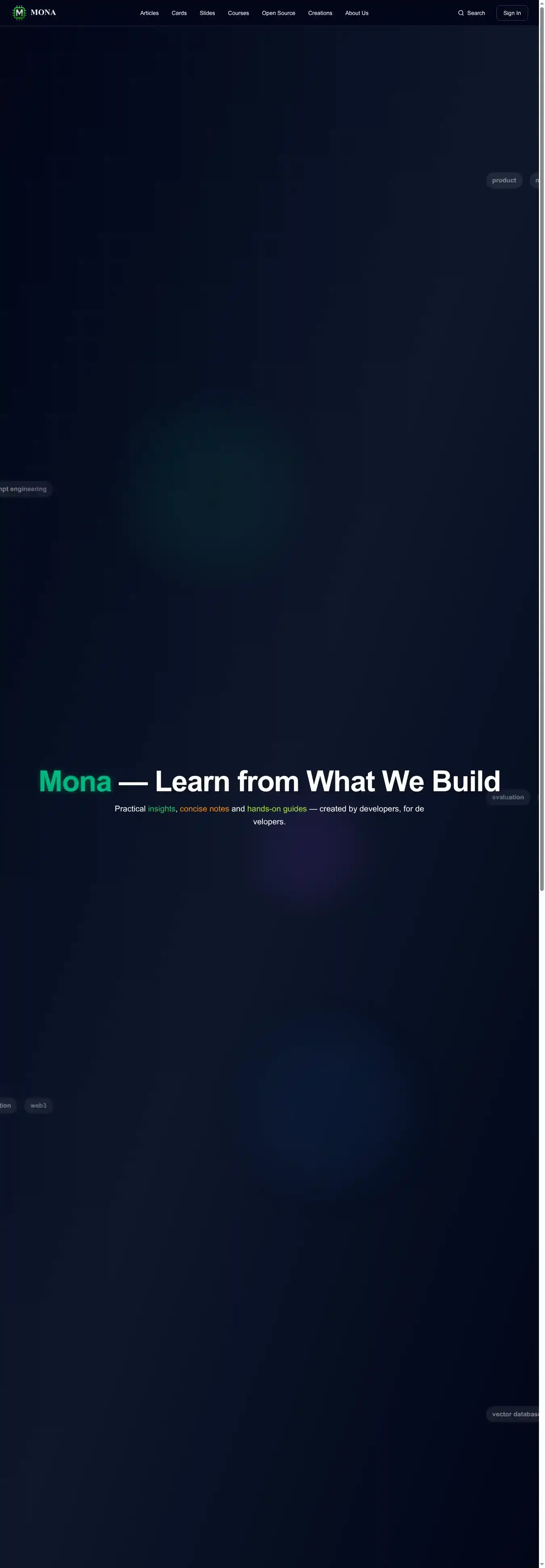 MonaKit home page on desktop