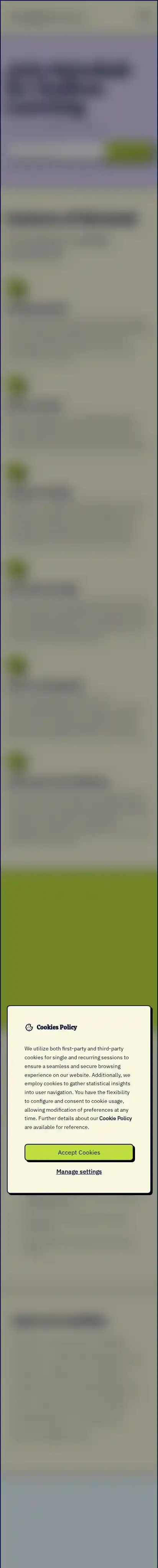 Neobrutalist home page on mobile