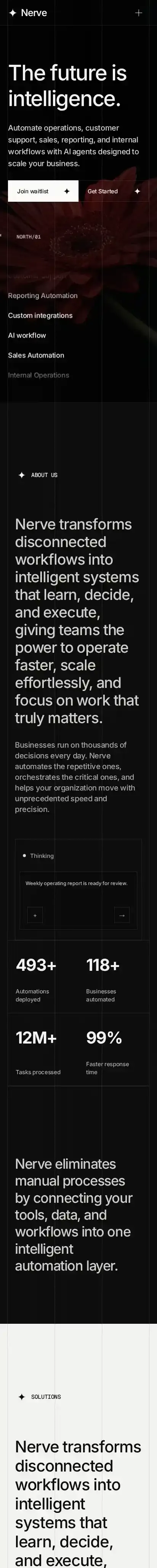 Nerve home page on mobile