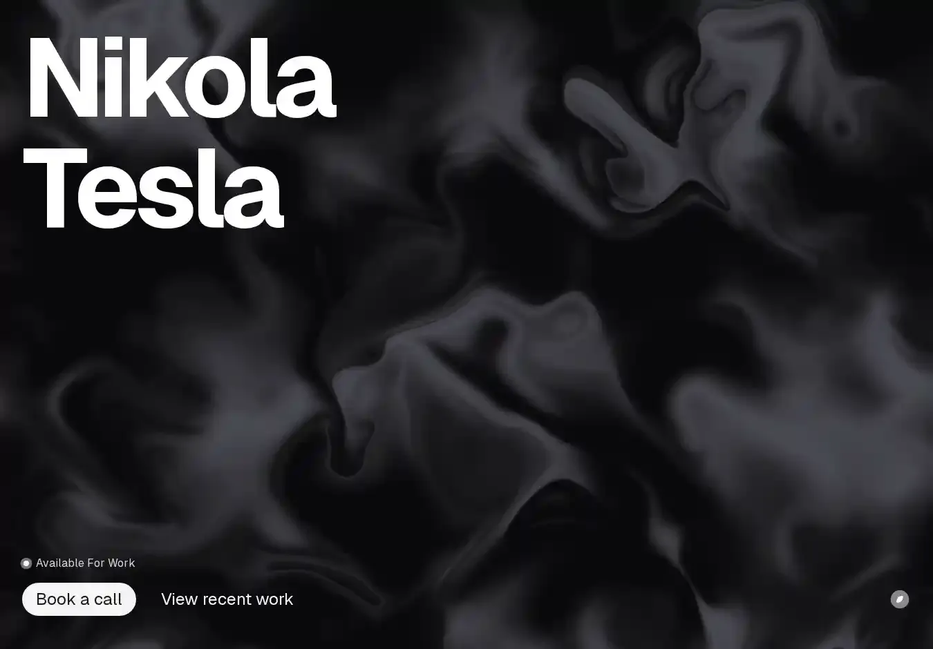 Nikola Tesla home page on desktop