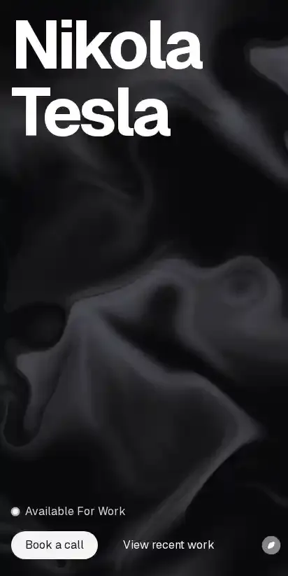 Nikola Tesla home page on mobile