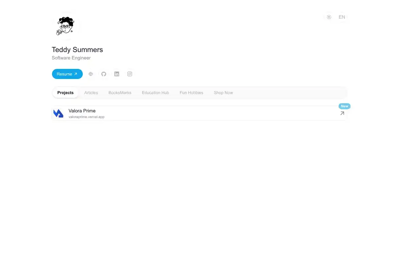 Personal Hub - A Customizable Personal Link home page on desktop