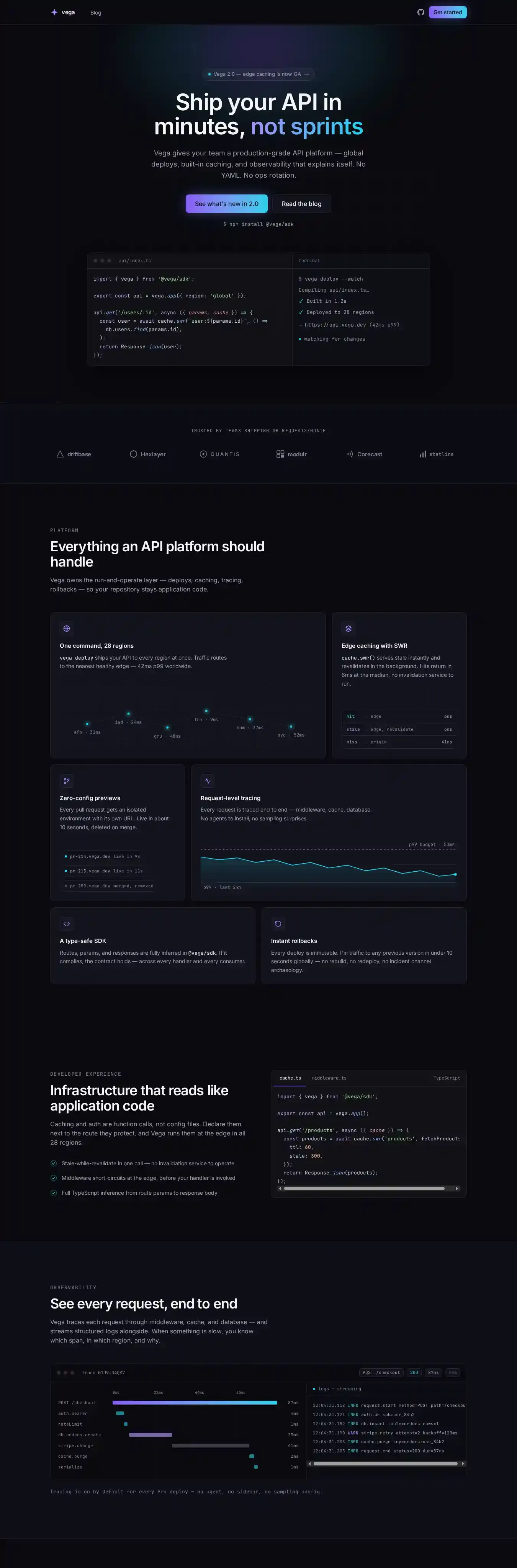 Pulsar Lite home page on desktop