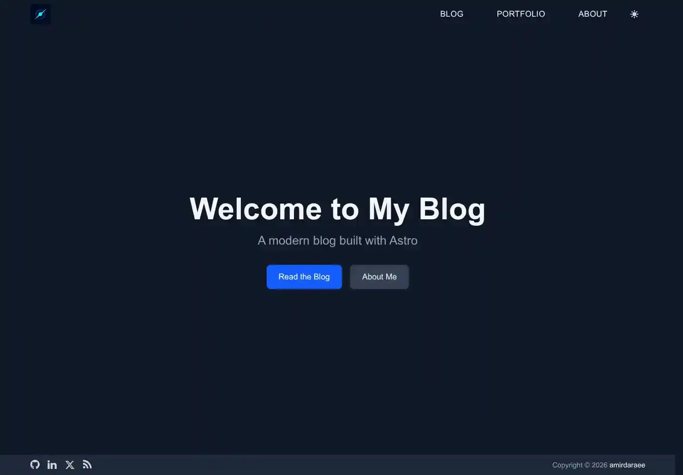 Pulsar home page on desktop