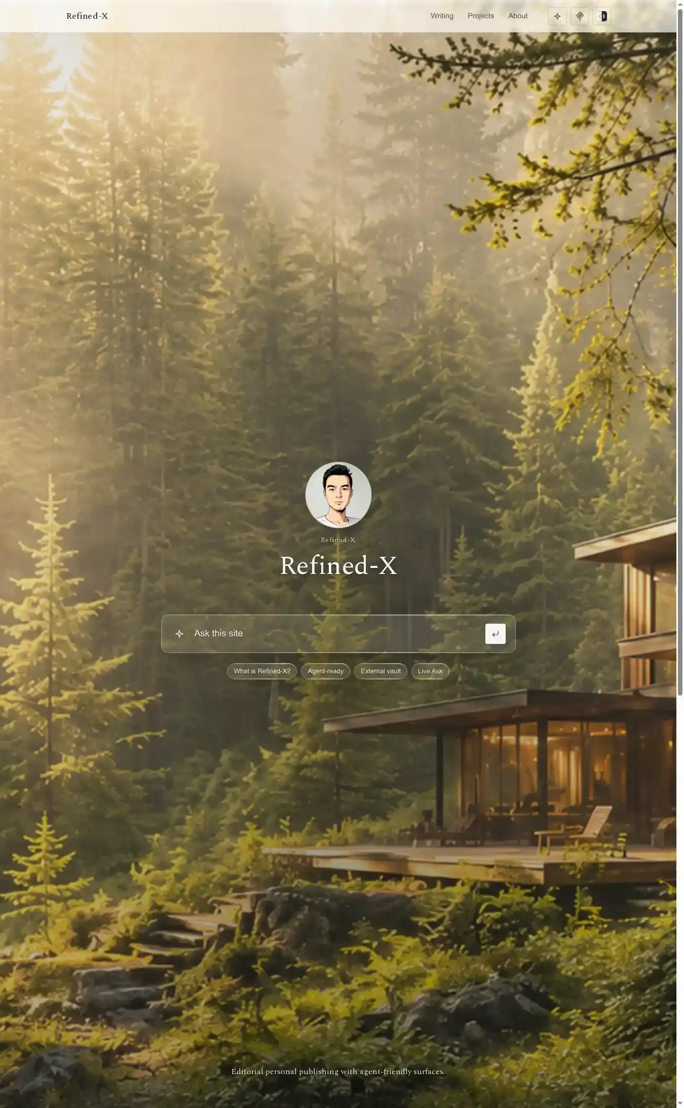 Refined-X home page on desktop