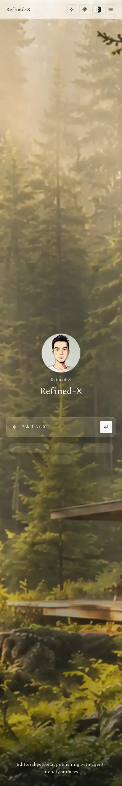 Refined-X home page on mobile