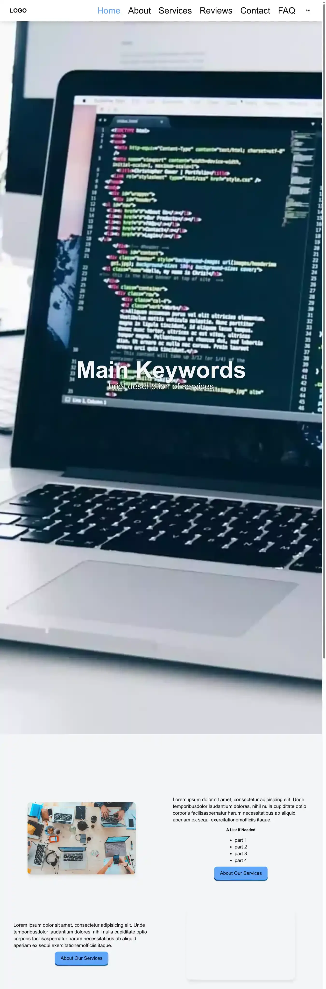 Small Business home page on desktop