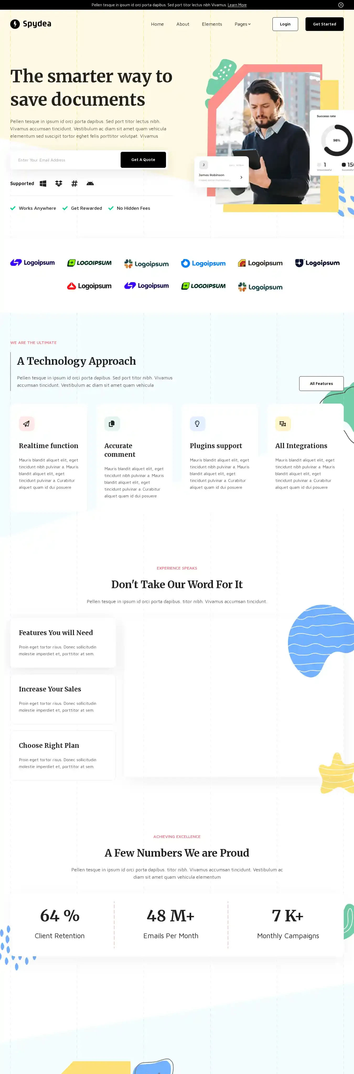 Spydea home page on desktop
